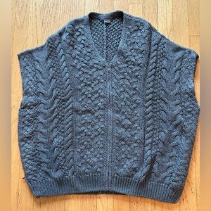Vince Charcoal Cable Knit Sweater Vest